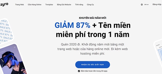 Thiết kế trang web cá nhân với Zyro